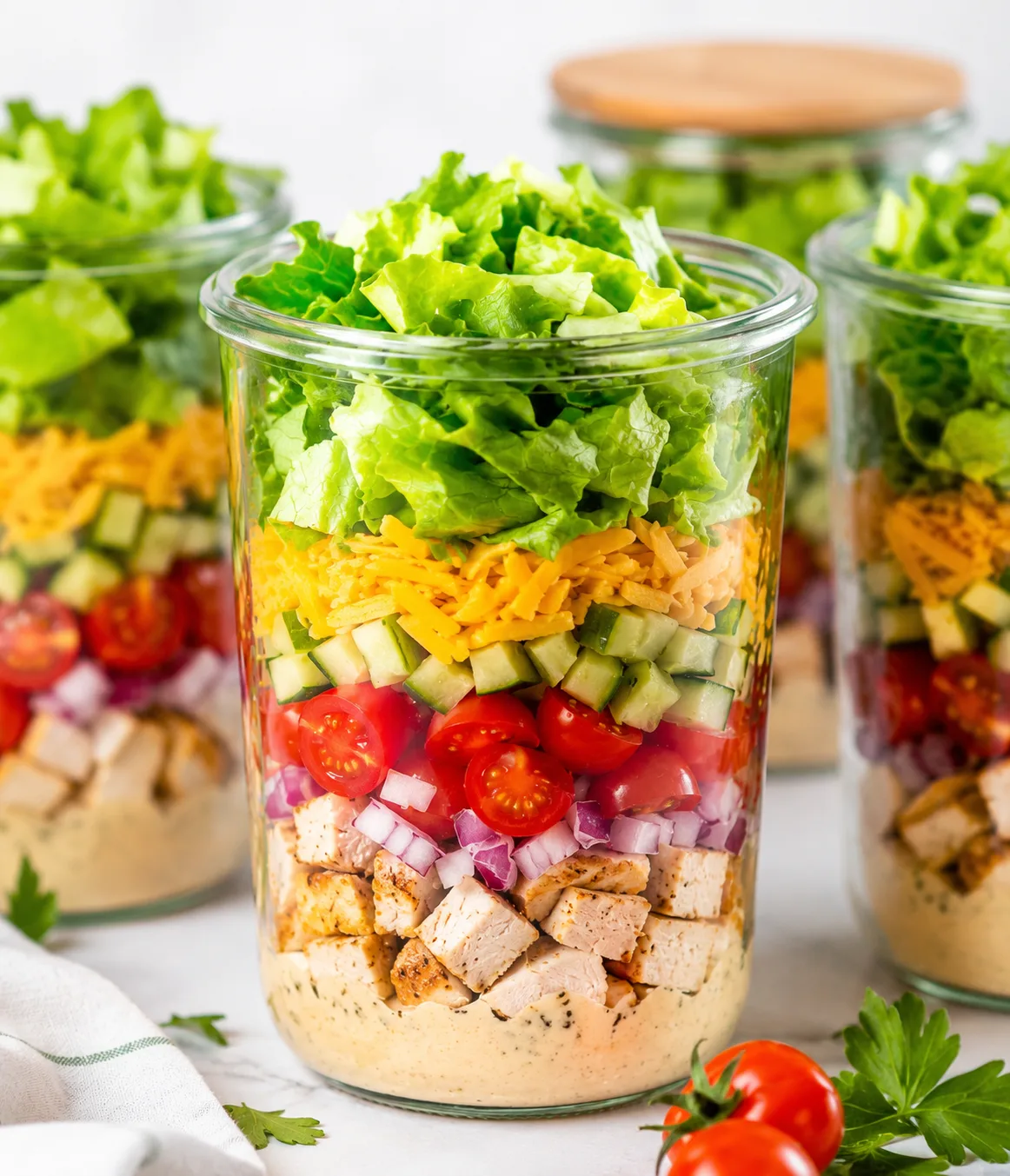 Salada no Pote fresca e colorida